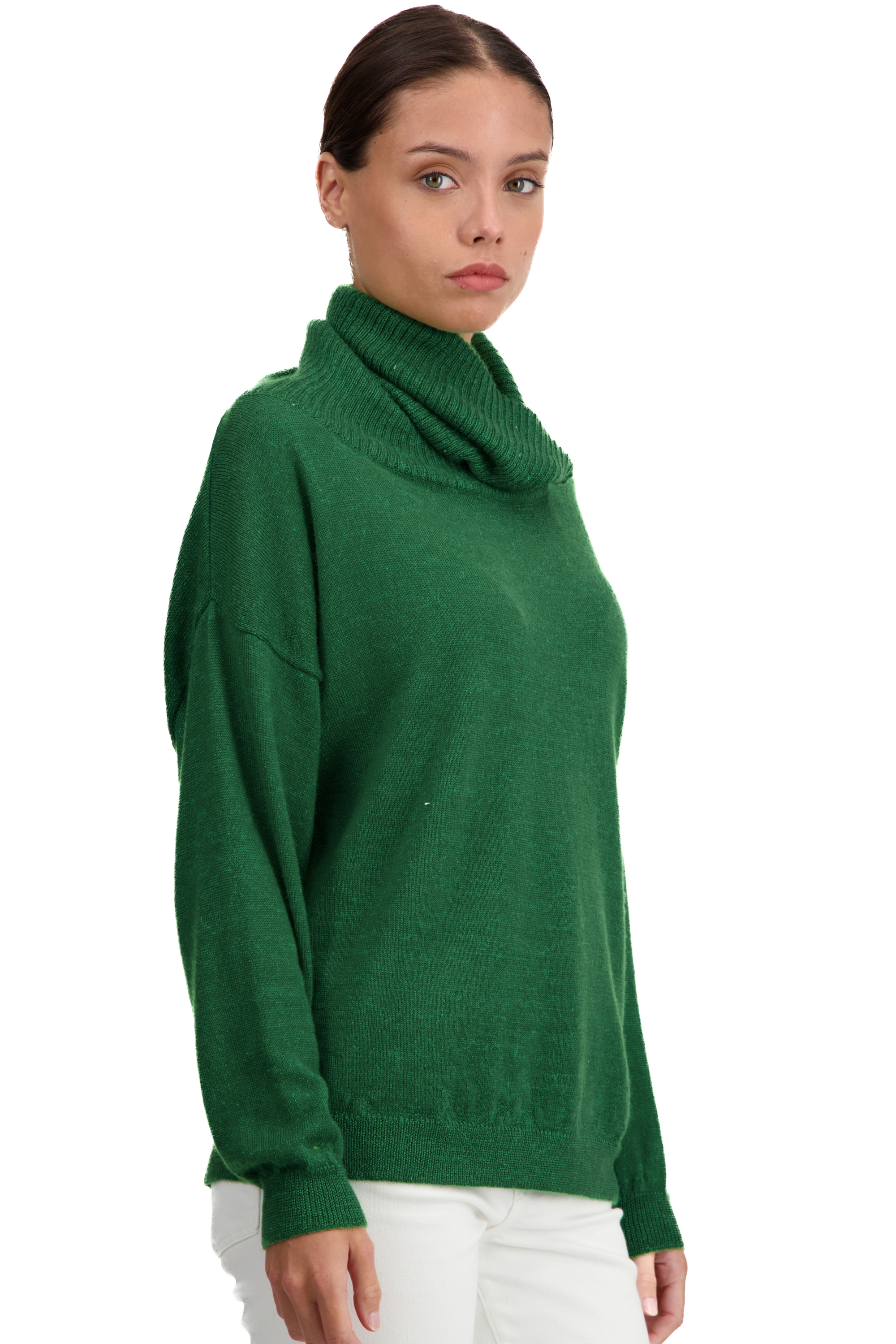 Baby Alpakawolle kaschmir pullover damen rollkragen tanis green leaf xs